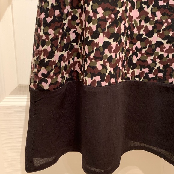 French condition black multi floral dress 3/4 length leaves size4 mint condition - Picture 8 of 10